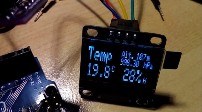 Extremely simple Barometer pressure measuring system with BME280 and OLED